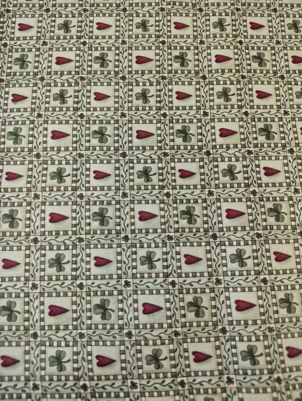 Debbie Mumm Mumms the Word Hearts & Clovers Cotton Fabric 1 Yard